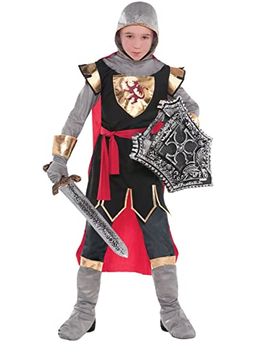 amscan - Kinderkostüm Ritter, Tunika, Kapuze, Handschuhe, Schuhüberzüge,...