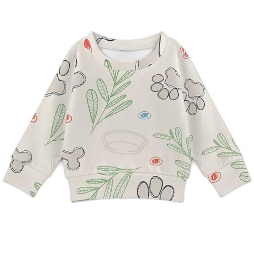 Bones Dog Paw PrintChildren's Soft Casual Basic Pullover Sweatshirt140CM