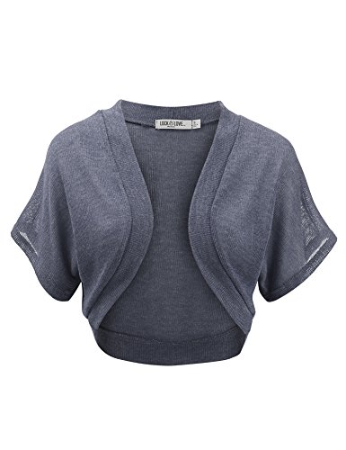 Image of Lock and Love Women's Versatile Open Front Lightweight Short Sleeve Bolero Shrug
