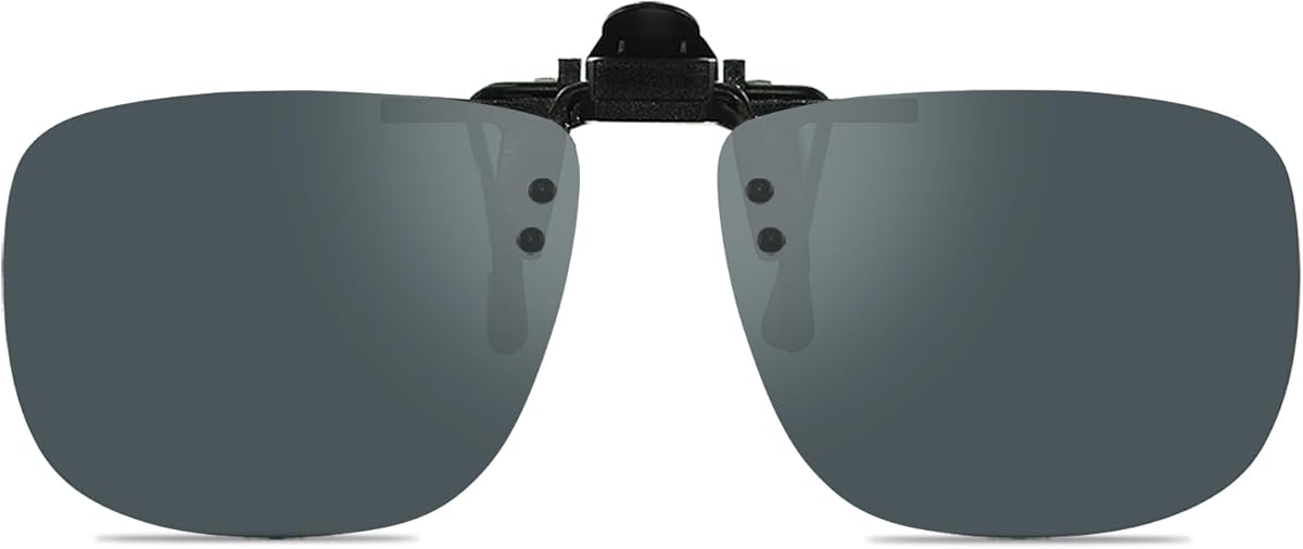 Polarized Unisex Clip on Flip up Sunglasses over Prescription and Reading Glasses Frames
