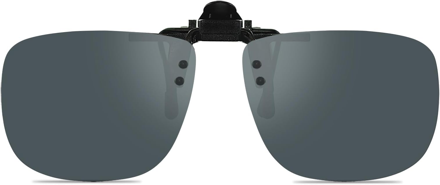 Polarized Unisex Clip on Flip up Sunglasses over Prescription and Reading Glasses Frames
