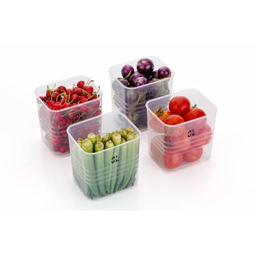 Image of Fridge Side Door Storage Boxes Set of 6 | Transparent ABS Plastic Refrigerator Organizer Bins | Space Saving Multipurpose Freezer-Friendly Containers for Kitchen, Bathroom & Stationery