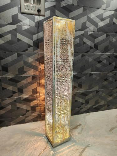 Image of Designer Laser Cut Floo.r Lam.p Metal Floor Lamps for Living Room Corner | Corner Floor Lamp | Column Floor Lamp