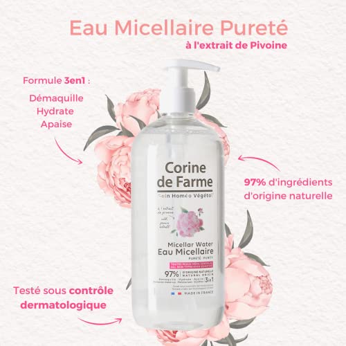 Corine De Farme Gelée Micellaire Pureté Geste 3 En 1 Elimine Le Maquillage Extrait De Fleur De Pivoine 100% Made In France 500 Ml - vue 4