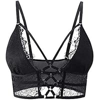 Buitifo Crop Top Sujetador de Encaje Chaleco Sexy Sin Anillo de