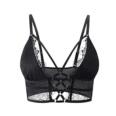 Buitifo Crop Top Sujetador de Encaje Chaleco Sexy Sin Anillo de Acero Busiter Ropa Interior (Negro, S) | Ya disponible en tu tienda friki favorita! En mundofriki.es!