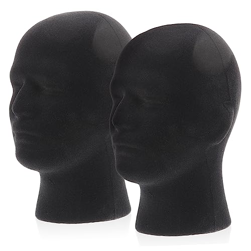 WOFASHPURET 2Pcs Foam Mannequin Head for Wigs Hats and Hair Styling Lifelike Display Stand Multi Purpose Wig Holder for Adornment Braiding Practice and Drying Durable Design