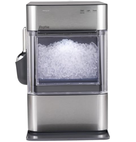 GE Profile Opal 2.0 Ultra Nugget Ice Maker, Smart WiFi Connectivity, LED Lighting, Stainless Steel Finish (Renewed)