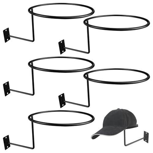 Jtuxcke Set of 5 Metal Hat Holder, Hat Rack for