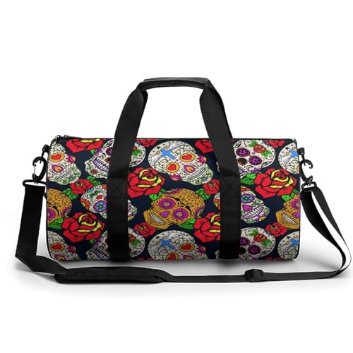 Sac de sport crâne et rose de 24L pour gym et voyage