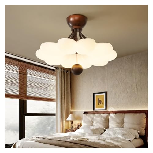 Plafonnier LED bois de noyer plafonnier intérieur beige salon chambre maison