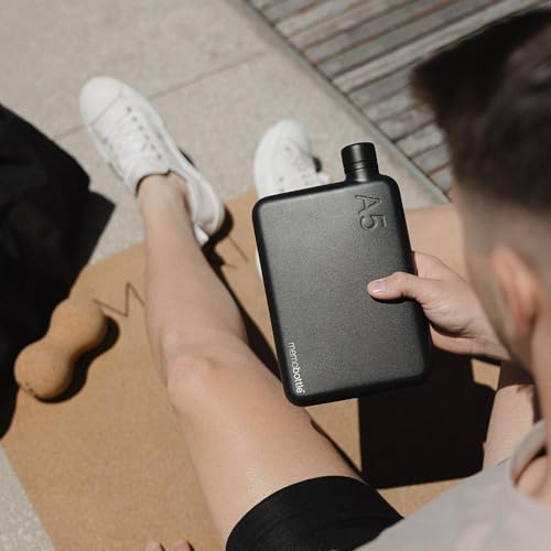 Image of memobottle A5 STAINLESS STEEL (BLACK) | 36 oz / 1080 ml | Durable, Leak-Proof, Premium Water Bottle | BPA-free| Ideal for Modern Lifestyle, Gym Workouts & Travel