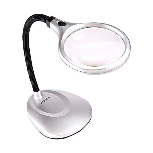 Carson LM20MU DeskBrite 200 2x Led Lighted Magnifier and Desk Lamp Set