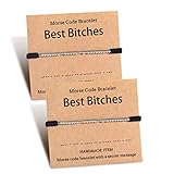 Shonyin Best Bitches Morse Code Bracelets for Women Friendship Matching Bracelet Set Best Friends Jewelry Unique Galentines Day Gifts for 2 Sisters Girls