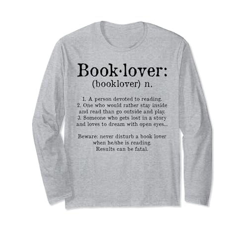 Booklover Noun Book Lover Definition Livre Cadeau Manche Longue
