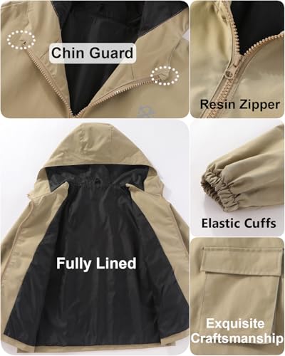 Image of Kids Boys' Windbreaker Jacket, Boys Zip Up Hoodie Coat Transitional Late Spring /Early Fall Jackets for Kids
