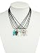 Girls Handmade Pu Rope Choker Necklace with Hexagon Natural Stone (6 Pack)