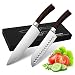 Coltelli da Cucina Professionali 2 Pezzi, Coltello da Cucina Coltello Santoku in Acciaio Inossidabile con Manico in Legnoergonomico in Legno Pakka, Scelta Migliore per Cucina e Ristorante