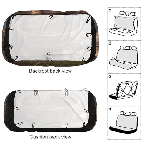 Funda de asiento de coche resistente a arañazos con diseño de pesca rústica 3