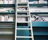 Dachbodetreppe, Buchenholz, Hochbettleiter, Bibliotheksleiter, 13 Stufen, Höhe 272 cm, Leichtgewicht, Belastbarkeit 200kg, weiß lackiert, Handgefertigt in Holland