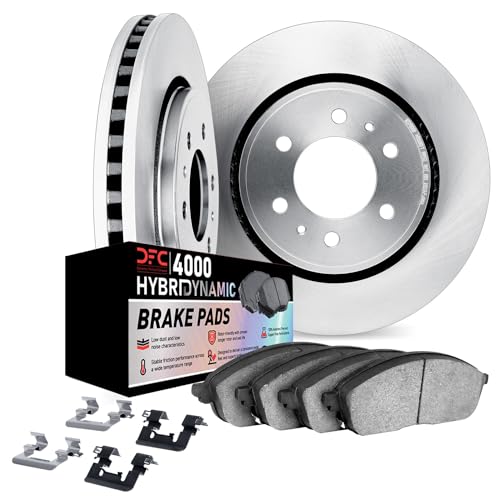 Image of Dynamic Friction Company Rear Brake Kit Fits 2018-2021 Ford Expedition, Lincoln Navigator; 2018-2020 Ford F-150| 4000 HybriDynamic Pads, Blank Rotors| Hardware| 13.2 inch Rear