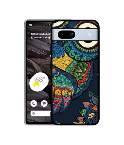 Image of Owl Illustration Design Premium 2D Printed Metal Back Case Cover for Google Pixel 7A 5G