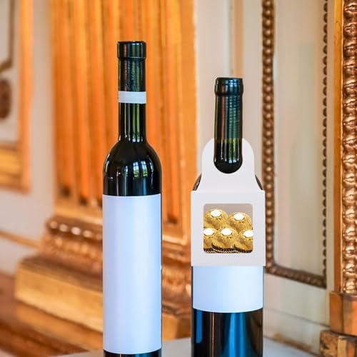 Mikinona 25個 ボックス ウィンドウフレーム 装飾 空のワインボトル レトロケース ギフト用 ドーナツ装飾 装飾 収納ケース バレンタイン バスケット 空 吊り下げ 耳 ボックス ペーパー ホワイト, 17QRV7KFH56RCQA15OXR [4]