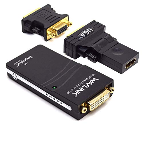 WAVLINK USB 2.0 auf DVI/VGA/HDMI Video-Grafikadapter bis zu 1920 x 1080 für mehrere zusätzliche Monitore, unterstützt Windows 10, 8.1, 8, 7 und XP