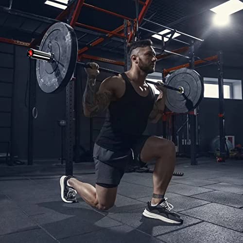 Olympic Barbell 7ft Weight Bar, 44 lbs Rated 700 lbs Capacity Chrome Black Barbells for Home Gym Fitness Weightlifting, Crossfit, Power Lifting and Strength Training