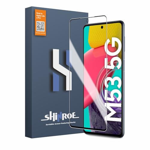 Image of Tempered Glass for Samsung Galaxy M53 | M52 | F54 (6.7 Inch) Military Grade 9H Screen Guard, Anti-Scratch, Shatterproof, Edge-to-Edge Full Coverage - Black Border