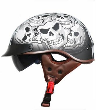 Amazon Timi バイクヘルメット ハーフヘルメット半キャップヘルメット T112 シールド 男女兼用 かっこいい 12色可選 闇の天使 L 半帽 車 バイク
