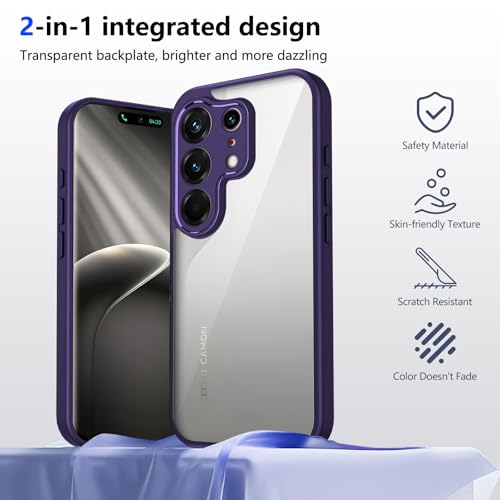 Image of for Tecno Camon 50 Ultra 5G / 50 Pro 4G Case Matte Skin Touch Clear PC + TPU Shockproof Phone Back Cover - Purple