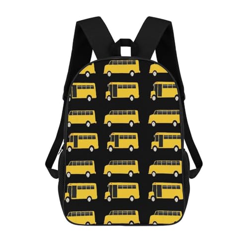 Womens Black Yellow Bus Backpack, Fashion Comfort Shoulder Bag for Travel, Reusable Spacious Soft Backpacks for Climbing, Shopping