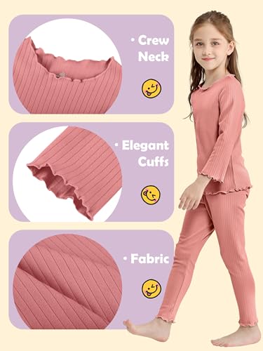 Resinta Toddler Girls Thermal Underwear Set - 3 Pack Long Johns Base Layer Top & Bottom for Winter2