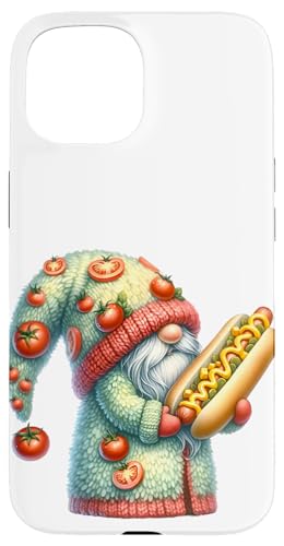 Carcasa para iPhone 15 Hot Dog Lover Gnome Dad For Men And Women Funny Grilling