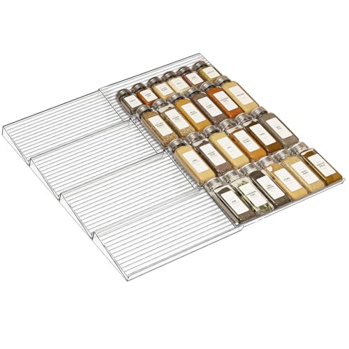 QuikSavor Spice Drawer Organizer, 8PCS Seasoning Organizer Clear Spice Rack