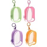 [ROMISBABA] 4個 クリア製防水防塵フィギュア収納バッグ点 ジッパー付き透明ドールケース 多用途キーアクセサリー用収納ポーチ コレクター向け