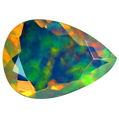 Opale arc-en-ciel éthiopienne poire 1.57 ct pour la création de bijoux uniques