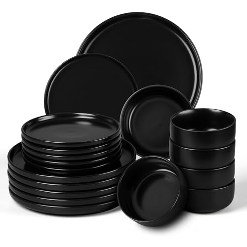 Geschirr Set für 6 Personen, Onader 18 Teiliges Steinzeug...