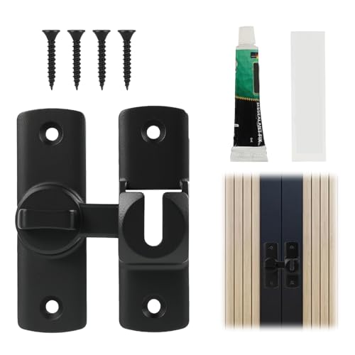 Schiebetürschloss für den Innenbereich, Türschloss, Hakenverschluss, 90°/180°, aus Zinklegierung, Verriegelung der Schnalle, Diebstahlschutz, Türschloss, einfache Installation