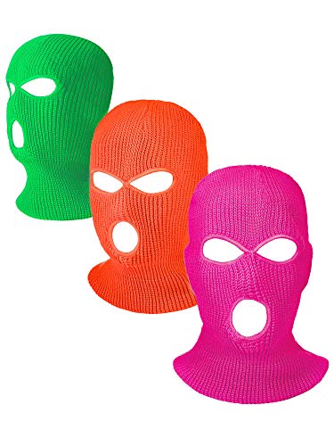Hicarer 3 Pasamontañas Envoltura de Cabeza Cubiertas Faciales de 3 Agujeros de Esquí de Punta de Deporte de Invierno al Aire...