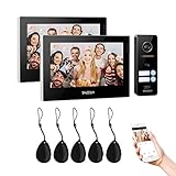 【7-Zoll-LCD-Monitor und Mini-Türklingel】7-Zoll-TFT-Display-Monitor mit schlankem Design, Touch-Key-Bedienung, Hand-frei, Unterstützung Wifi mit dem Internet verbinden. Outdoor Türklingel mit wasserdichter Abdeckung, eingebautem Infrarotsensor und 1080P Kamera, 110º Weitwinkel, Nachtsicht, Regendicht, Staubdicht und Antivandalismus. Es kann alle 12V elektronischen Schlösser anschließen.