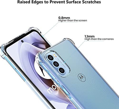 Image of Shockproof Bumper Ultra Clear Slim Anti-Slip Grip Soft Flexible Back Cover for Motorola Moto G31 / XT2173-3 (Transparent)