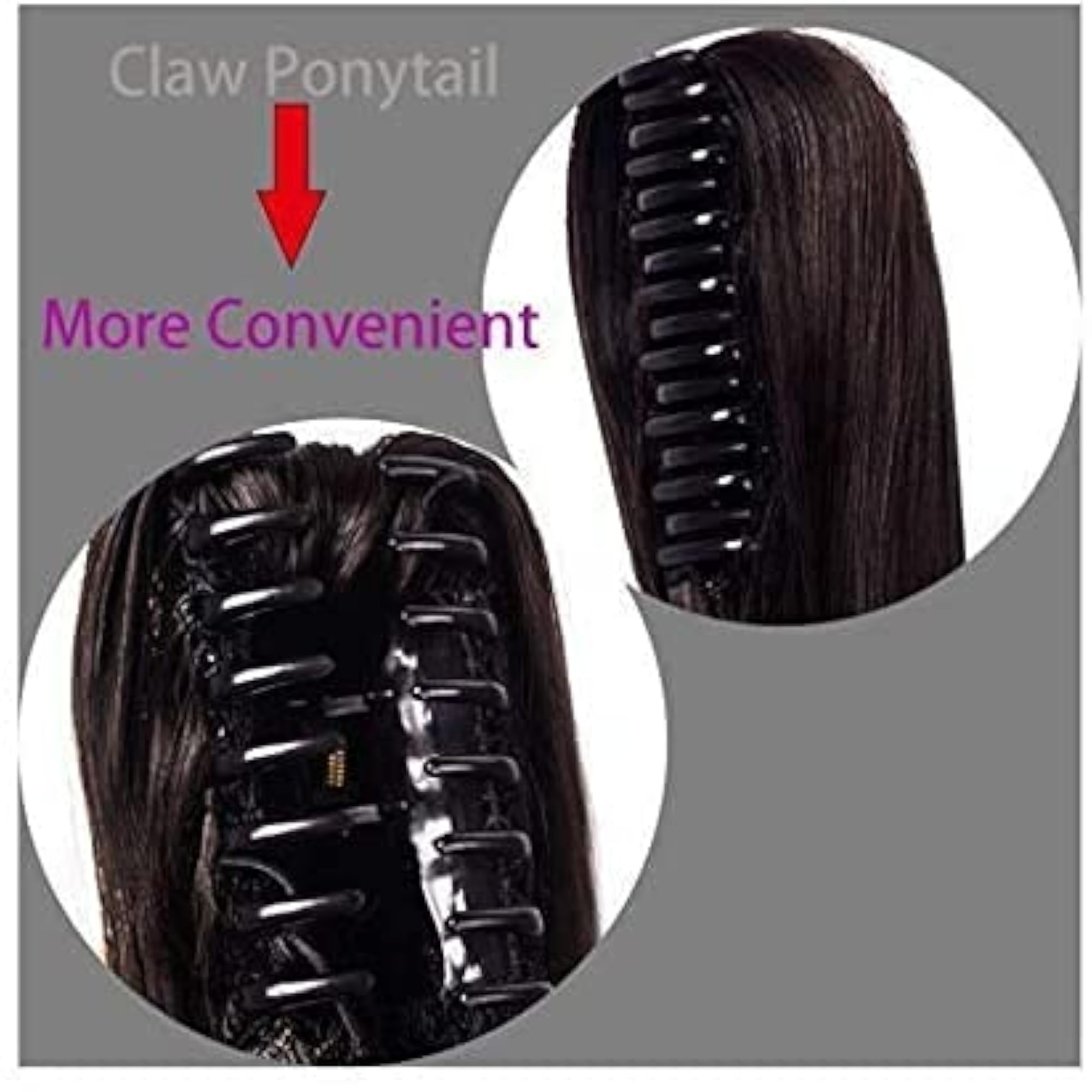 15 Inch Long Synthetic Ponytail Hair Extension with Claw Clip