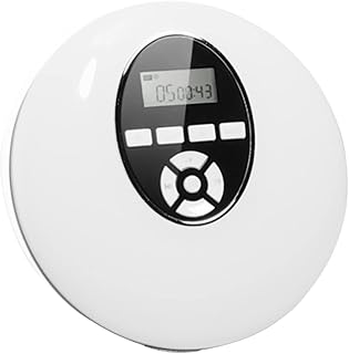 SECFOU 1Pc CD Player Portátil Reprodutor Recarregável Airplay Projetor Walkman CD Player Reprodutor De Música Portátil Anti-Salto CD Player CD Player Para Viagem Branco