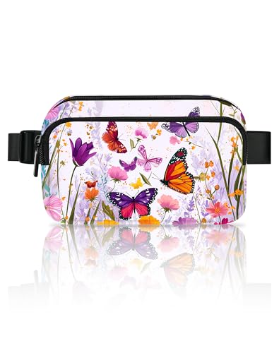 Image of Butterfly Fanny Pack for Women Belt Bag Fashion Everywhere Waist Pouch Lightweight Crossbody Bags with Adjustable Strap