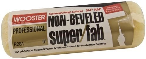 Paquete de 4 cepillos Wooster R281-9 no biselados superFab cubierta de rodillos, 34 pulgadas, 9 pulgadas