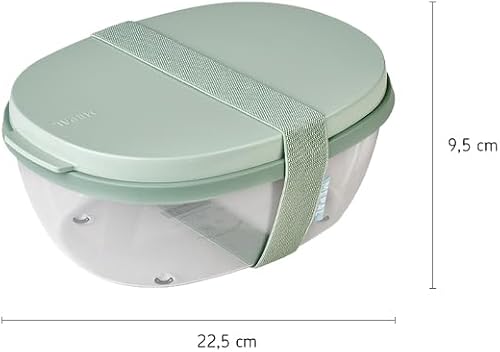 Miniatura 3 de Mepal Caja de ensalada elipse - Fiambrera para ensaladas con varios compartimentos - Caja Bento para ensaladas sobre la marcha - Almuerzo saludable