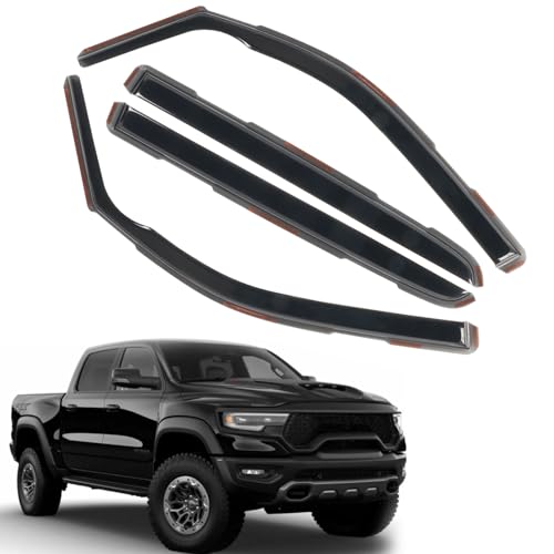 4pcs in Channel Window Rain Guards Fit for 2019-2025 Dodge Ram 1500 Crew Cab New Body Style Durable Truck Window Visors Deflectors Vent Shade Exterior Car Accessories 2020 2021 2022 2023 2024 by CHYKORLA - Used condition - US$33.44