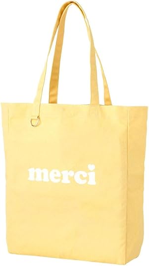 Merci ベージュ トートバッグ Amazon | メルシーロゴトート MERCI LOGO TOTE 103243053011 LT YELLOW